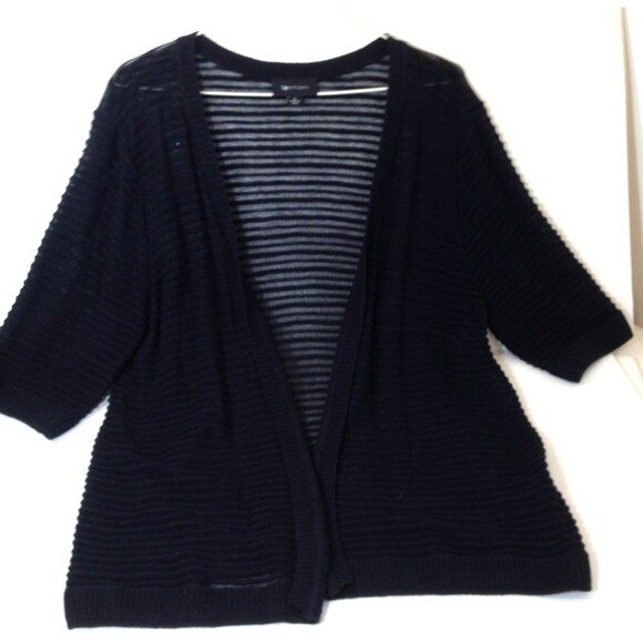 Vintage A B Studio Womens Cardigan Sweater Light Weight Knit Black Size L - Picture 1 of 10